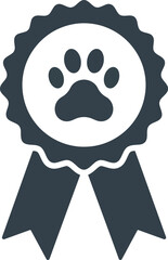 Pet award ribbon with paw print