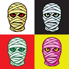 Customizable vector illustration featuring a mummy head.