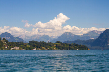 beautiful landscape on the Lake Lucerne in switzerland