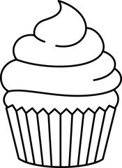 Simple cupcake outline drawing