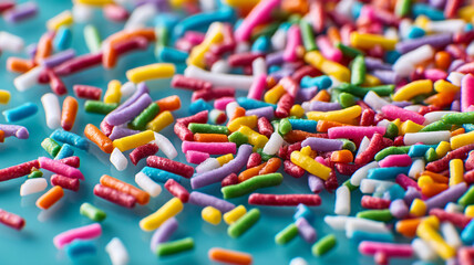 Multicolored sprinkles extreme closeup