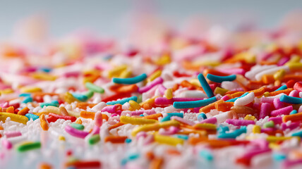 Rainbow sprinkles macro with soft background
