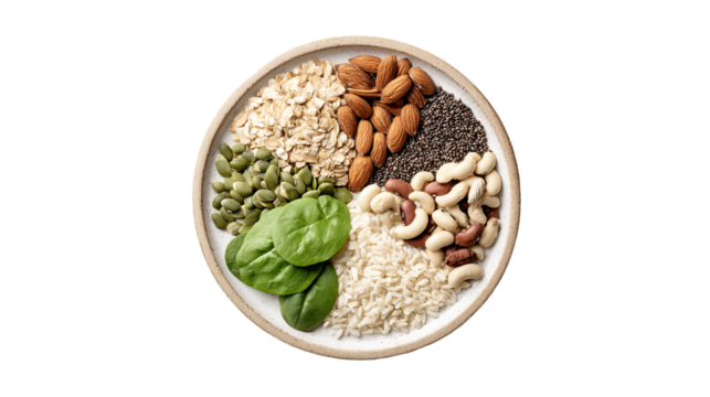 Plant Based Protein Sources on Transparent Background

