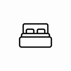 double bed furniture icon sign vector