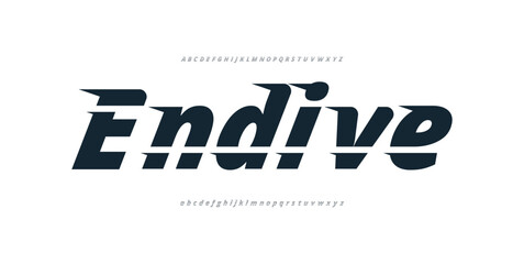 Endive  Modern alphabet letters font logo. Typography Luxury sans fonts and number for logo brand. vector illustration