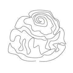 Obraz premium One continuous single drawing line art flat doodle food, baked, breakfast, snack, bread, seed, bakery, bun. Isolated image hand draw contour on a white background, hand drawn, not AI