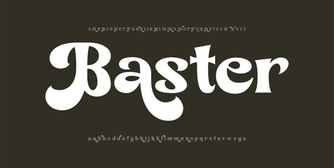 Baster Elegant Minimal beauty font alphabet logo. Typography beautiful luxury minimal elegant serif fonts fashion wedding vintage retro logos. vector illustration