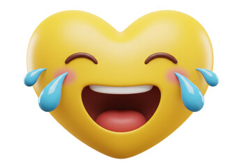 Isolated Heart Emoji Crying Tears of Joy