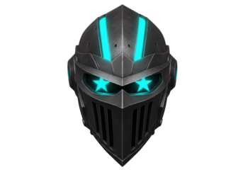 Isolated Futuristic Knight Helmet