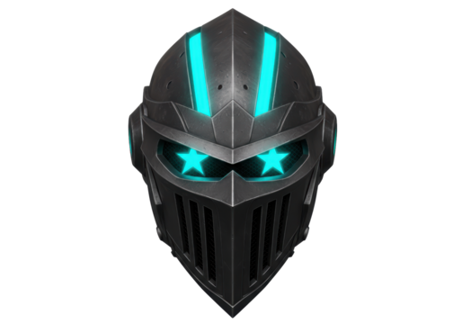 Isolated Futuristic Knight Helmet