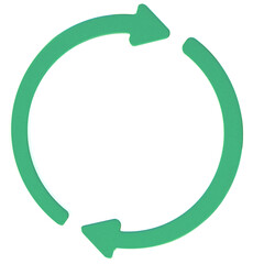 Eco-Friendly Icon: A minimalist green recycling symbol on a clean background, embodying sustainability and environmental consciousness. 