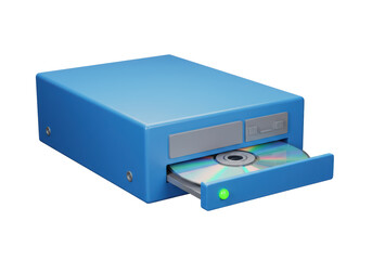 Obraz premium Isolated Blue CD Drive with Disc Ejecting