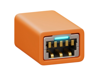 Isolated Orange USB Adapter