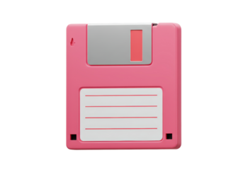 Isolated Pink Floppy Disk