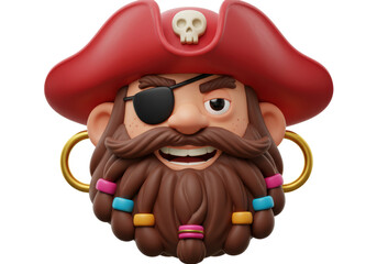 Isolated Cartoon Pirate Face