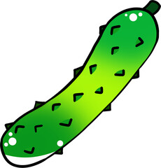 초록색 오이 일러스트