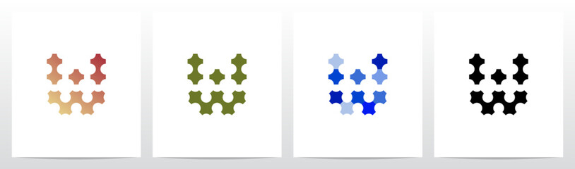 Plus Thick Symbol Interconnected Attached Letter Initial Logo Design W