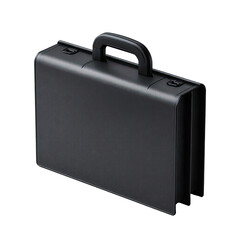 Dark gray briefcase, angled view.  Solid, simple design with handle