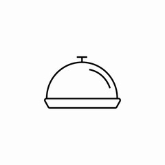 domed food platter icon sign vector