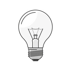 Hand drawn vector of light bulb on the white background 