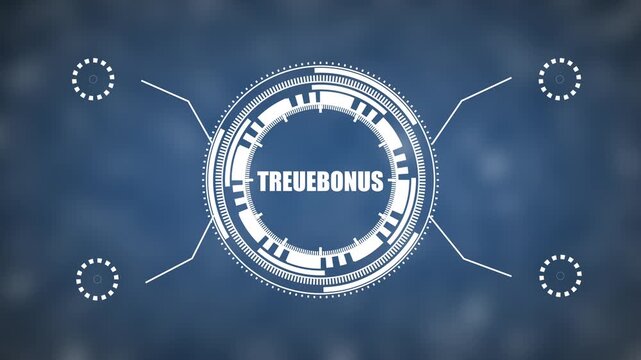 Futuristic H U D Element with Treuebonn Text and Digital Interface on Blue Background Sci Fi