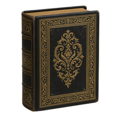 Elegant antique leather-bound book with ornate gold tooling and embossed detailing, showcasing classic craftsmanship and literary heritage.