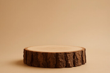 Minimal Wood Slice Podium background