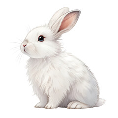 Obraz premium White rabbit cute bunny pet animal adorable fluffy easter bunny domestic animal small mammal rabbit art