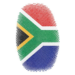 South african flag fingerprint identity isolated on transparent background
