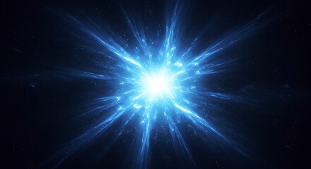Naklejka premium Radiant Blue Starburst in Cosmic Space