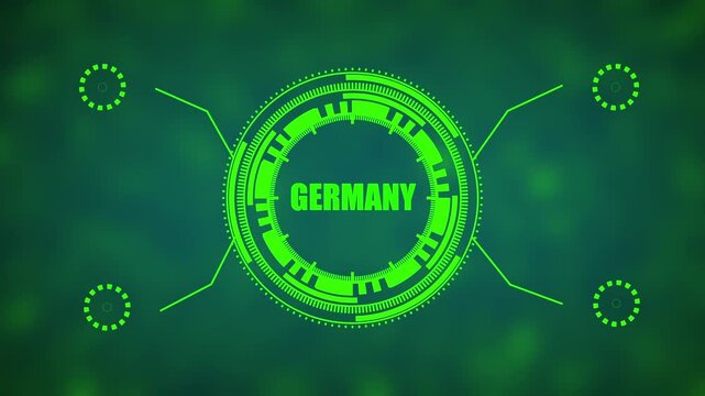 Futuristic H U D Element Germany Digital Interface Neon Green Technology Sci Fi Concept