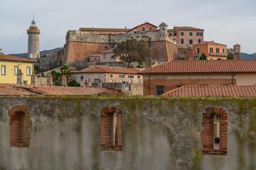 Fort Stella and Lighthouse in Portoferraio, Elba Island, Tuscany, Italy