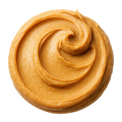 Fototapeta premium Smooth, creamy swirl of peanut butter with a rich texture on transparent background.