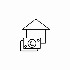 money house euro icon sign vector