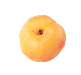One fresh ripe apricot isolated on white
