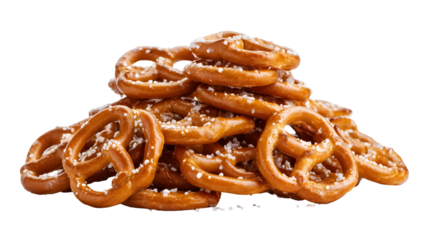 Salty pretzels delicious snack food pile