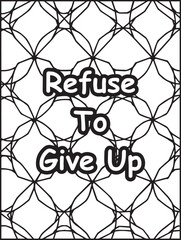 Printable coloring page for kids and adults: Mosaic pattern background: Inspiring quote to color