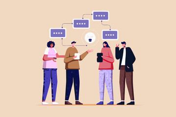 Team brainstorming and idea generation for a project