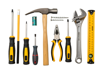 PNG image of Essential Hand Tool Collection on a white background