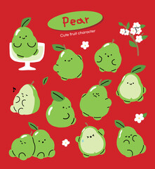 서양배 캐릭터 일러스트 모음