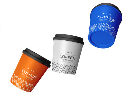 Floating Coffe Cup Mockup Design