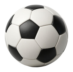 Naklejka premium Classic black and white soccer ball with a pentagon and hexagon pattern on transparent background.