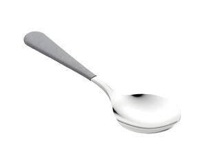 Spoon with gray handle, isolated on transparent background