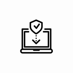 secure download laptop icon sign vector