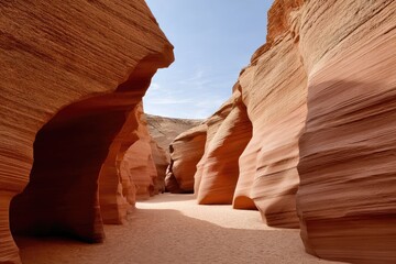 Sunlit sandstone slot canyon