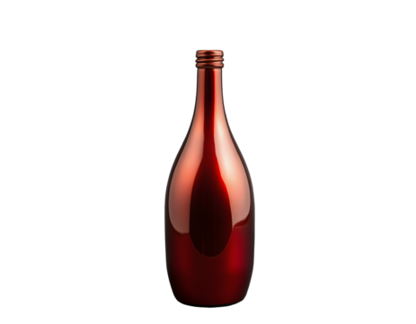 Elegant Red Wine Bottle Isolated on Transparent Background