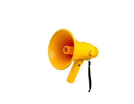 Yellow Megaphone on Transparent Background