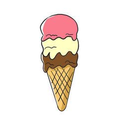 ice cream cone Chocolate vanilla strawberry