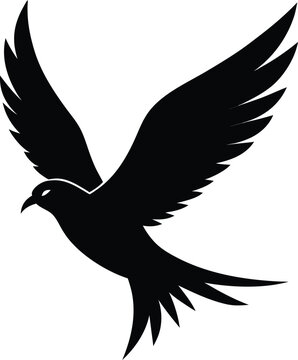 recommend clip art: Bird silhouette white background