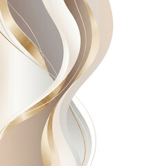 Luxury Minimal Abstract Waves in Beige and Gold – Vertical Modern Wall Art”
